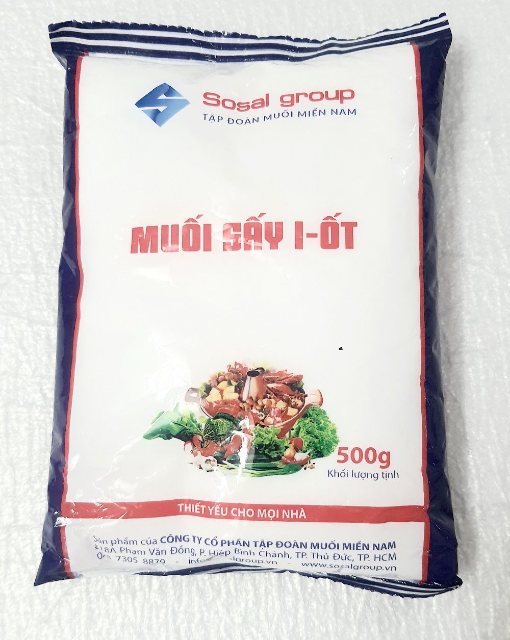 Muối sấy I-ốt Sosal Group gói 500g bao  50 gói  ( 25kg )